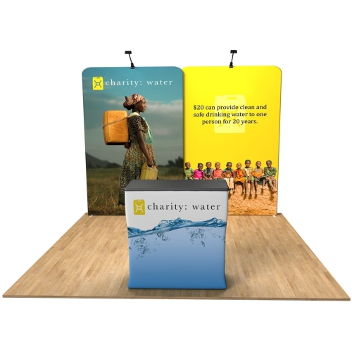 Expo Duet 10×10 Waveline Trade Show Booth Tension Fabric Display Kit