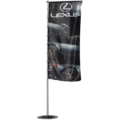 Splash Outdoor Banner Stand With 2.6′ X 6′ Single Sided Graphics (stand & Graphic)